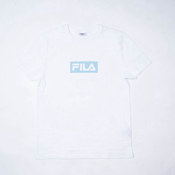 Camisetas Fila Mulher Branco/Azuis - Fila Charlotte Oversized Portugal Lisboa,BXEW-59278